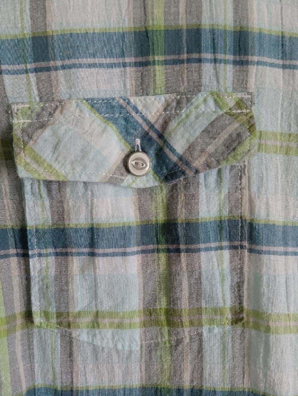 Eddie Bauer Short Sleeve Plaid Shaped Fit Button Up Shirt Outdoor Gorpcore - Picture 5 of 15